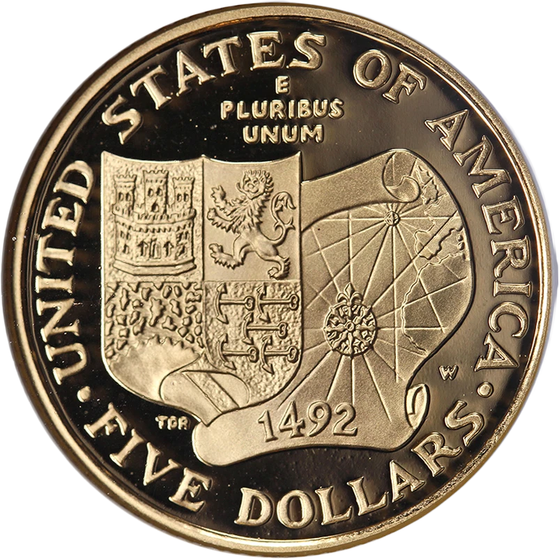 1992-W Columbus Commemorative Gold $5 NGC PF70 Ultra Cameo - STOCK - Image 2 of 4