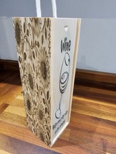 Personalised Wooden Wine Bottle Box – Engraved Floral Design Gift (UK Made)