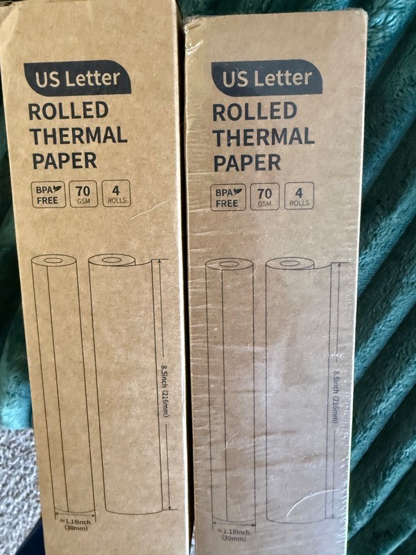 8 Rolls US Letter Size Thermal Printer Paper 8.5''X11'' Quick-Dry Thermal Paper