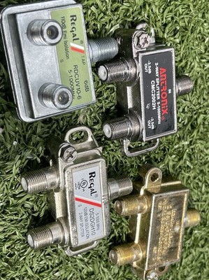 Lot of 4 Coaxial Cable TV Splitters Regal & Antronix 2-Way Tap 5 1000 MHz F-Type