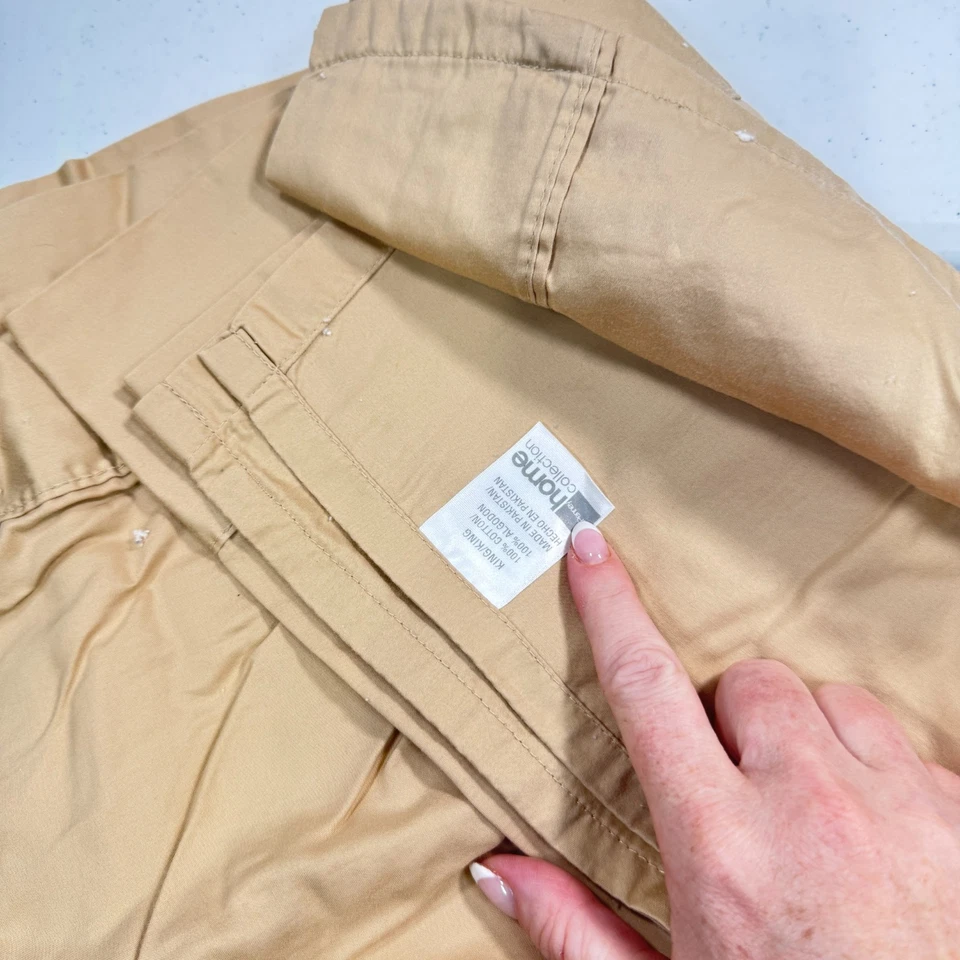 jcpenney king flat sheet cotton solid tan brown modern traditional - Image 2 of 4