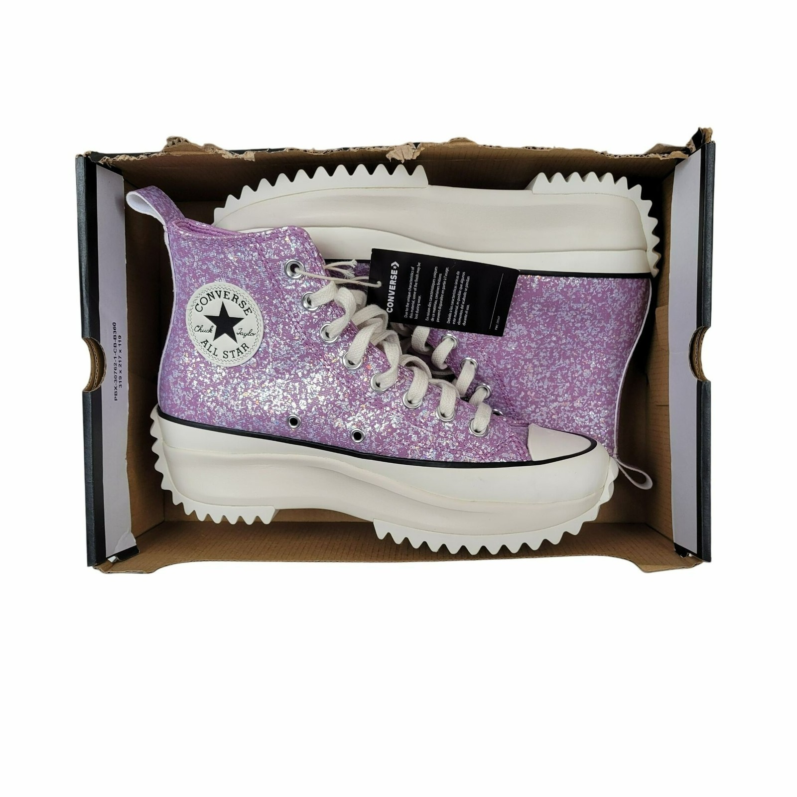 ⭐Converse Run Star Hike Hi 5.5 Mens Shoes Sneaker Purple Glitter Snekaer A10096C thumbnail 7