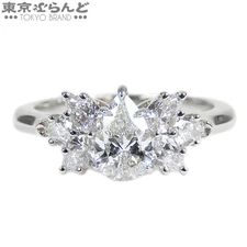 HARRY WINSTON Pear Shape Cluster Ring Diamond Pt950 US#4.25~4.5 P0040513