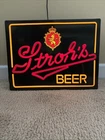 Vintage Strohs Beer Light Up Sign Faux Neon 16x20 Man Cave Home Bar WORKS