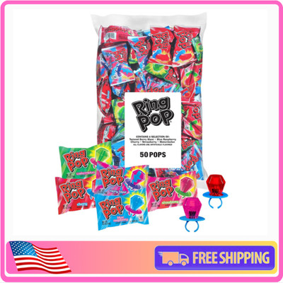 Ring Pop Halloween Candy 50Ct Variety Pack Fruity Lollipops Individually Wrapped