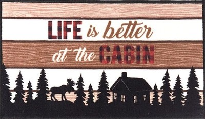 Nylon Kitchen Rug (nonskid(18''x30'') WOODLAND, LIFE IS BETTER AT THE CABIN, Ritz