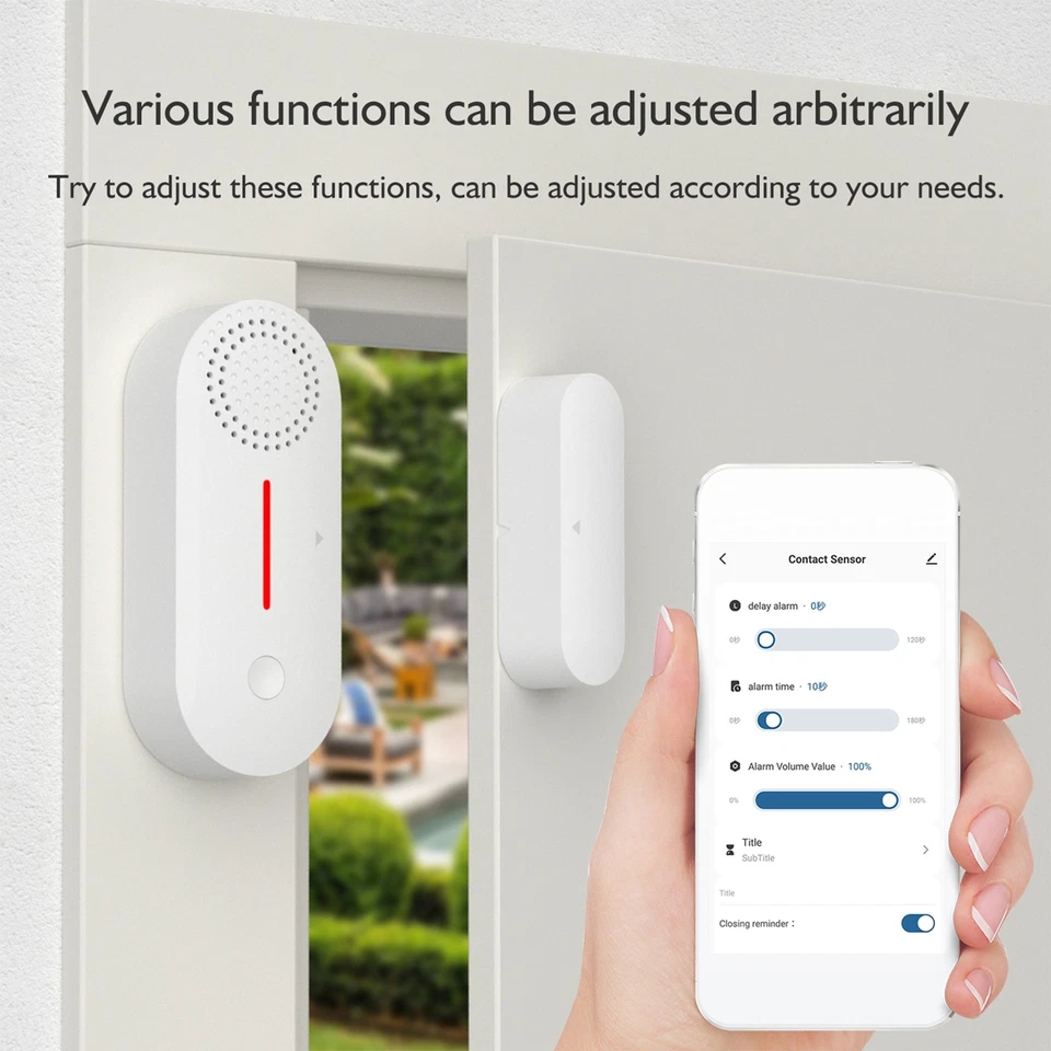 Door Window Alarm Home Security Wireless Magnetic Sensor Anti-Theft Alarm EHUU - Image 2 of 4
