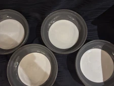 "Dash of That"  Individual Pasta Bowl Set of Four (4)  Dark Gray White Center