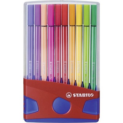 Premium-Filzstift - STABILO Pen 68 ColorParade - 20er Tischset in rot/blau - mit