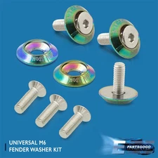 M6 5PCS JDM Aluminum License Fender Bumper Engine Dress Up Bolt Washer Kit Neo
