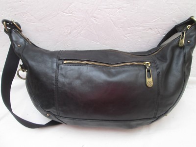 Sac Bandoulière KIPLING Authentique En Cuir Vintage - Occasion - Marron/Noir - Style Pratique Et Intemporel