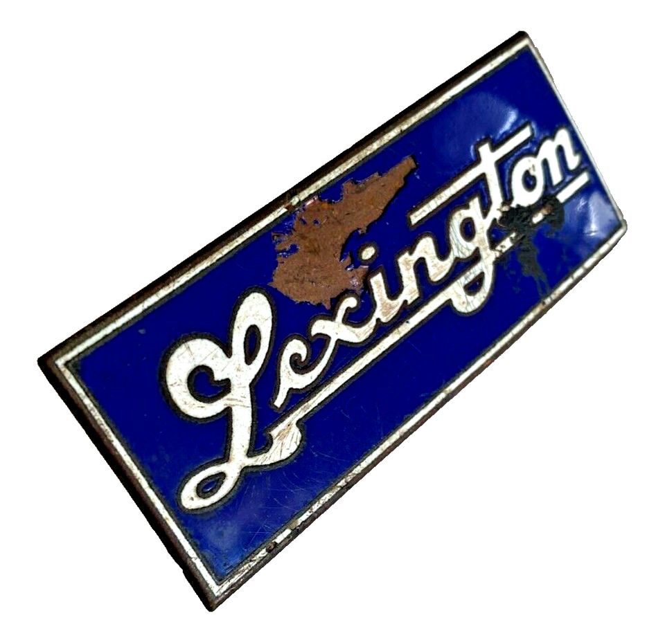 Antique 191020s LEXINGTON Automobile Enamel Car Hood Radiator Emblem