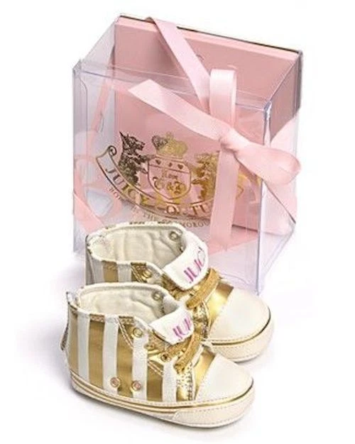 ZAPATOS ALTOS JUICY COUTURE NIÑAS RAYAS TALLA 2 NUEVOS CON ETIQUETAS $58 Foto 2 de 3