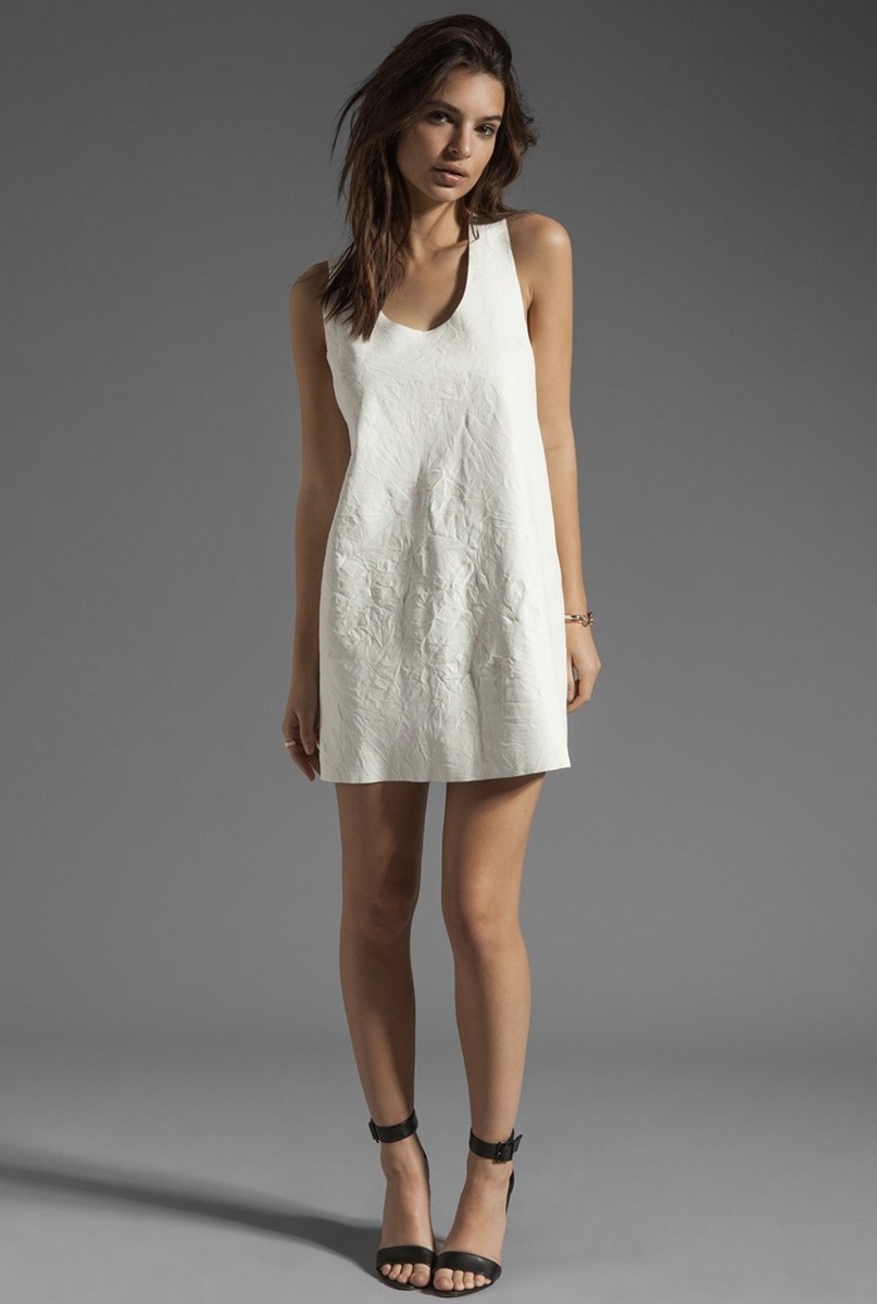 white leather mini dress Nikki Faux Leather Foldover Bodycon Mini Dress