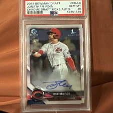 2018 BOWMAN CHROME DRAFT AUTO  JONATHAN INDIA PSA 10  SIGNED RC 1ST #CDAJI
