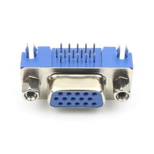 50Pcs Blue D-SUB 15 Pin Right Angle Female VGA Type 3.08 PCB Connector 3 Rows