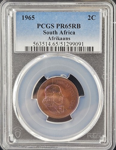 1965 South Africa 2C Afrikaans PCGS PR65RB Only 25,000 Minted ((9091 ...