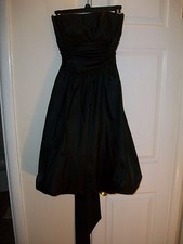 Davids Bridal Little Black Bubble Dress sz 2 Style 81255 FQ Short Satin