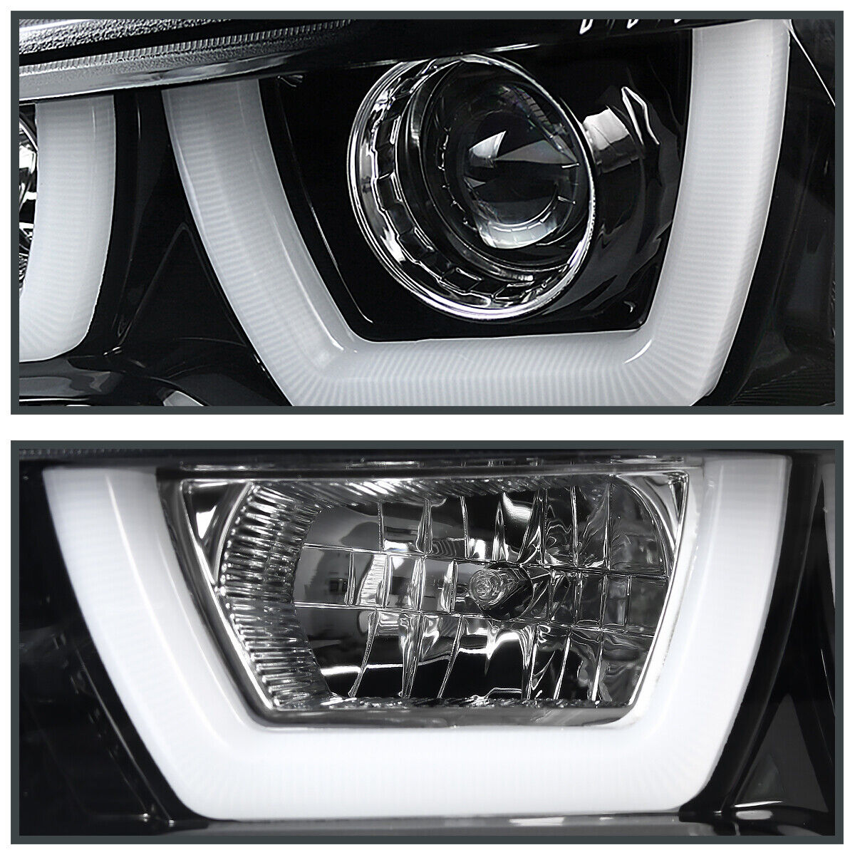 Jet Black Fits 2011-2014 Dodge Charger Dual LED Tube Projector Headlights  Pair eBay