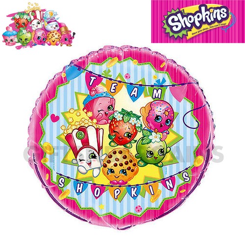 Lot De 18 Ballons Mylar Ronds Shopkins – Décoration Anniversaire – Multicolore – Neufs