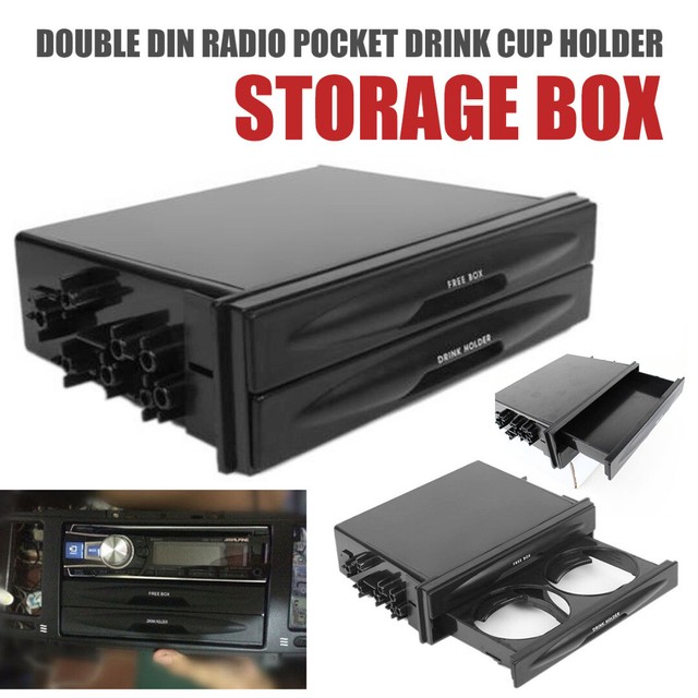 Universal Car Vehicle Double Din Radio Pocket Kit Drink Cup Holder