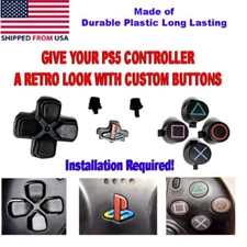 Retro PS5 Controller Classic Buttons Kit D-Pad, Home X-O Buttons Option Remote