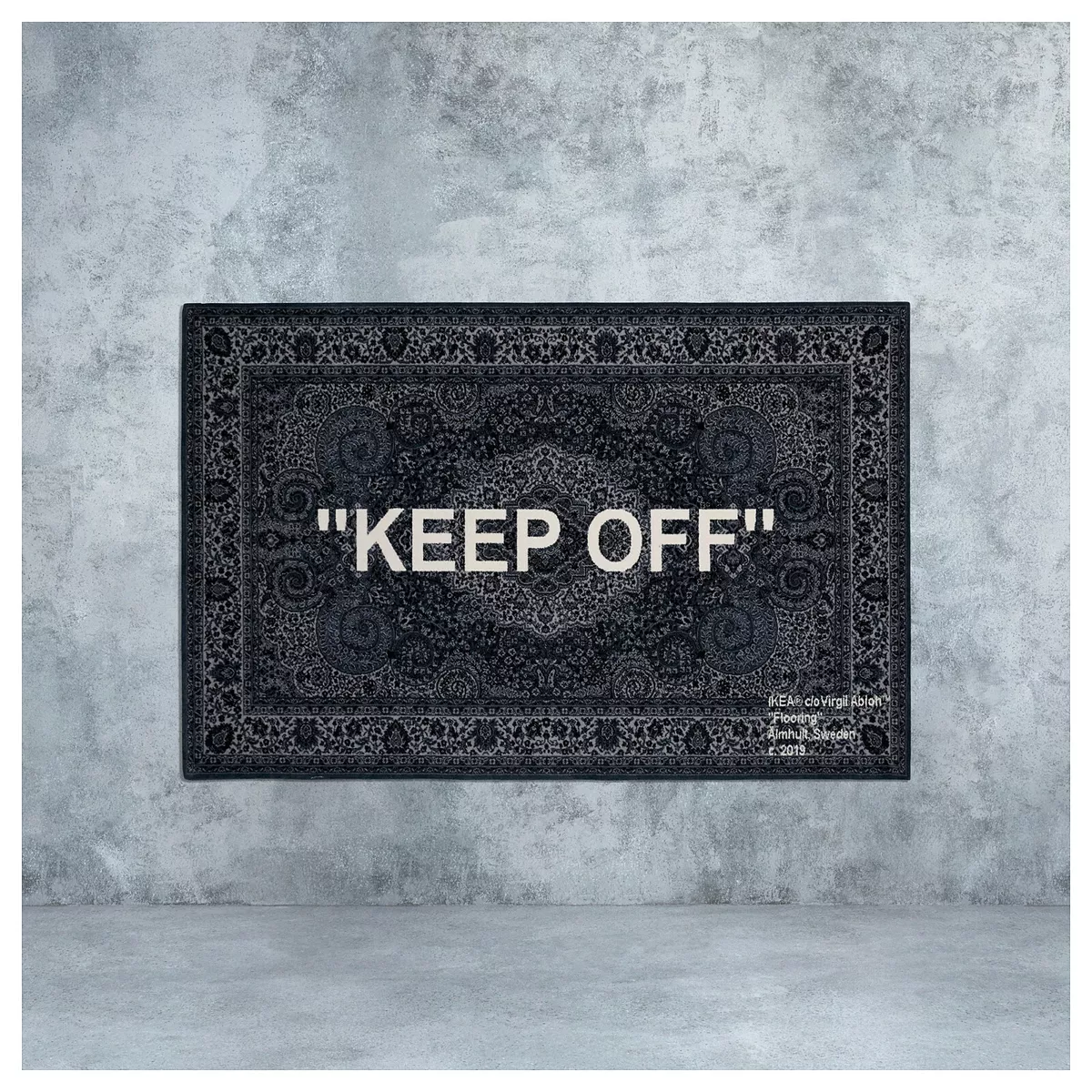 Virgil Abloh IKEA Art Event 2019 Low Pile Rug Keep Off 6' 7 x 9' 10