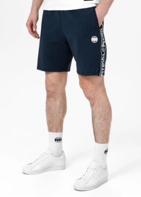 Men's Shorts PitBull West Coast French Terry BYRON Cotton Navy Blue Shorts