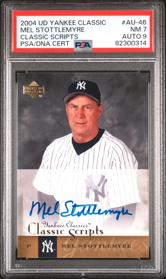 Mel Stottlemyre AUTO ❗pop1 0Higher PSA DNA 2004 UD Yankee Classic Scripts AU-46 - Image 2 of 4
