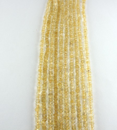 Real Hermoso Botón Facted Citrine Collar Strand 18" Plata Esterlina 925 - Imagen 5 de 9
