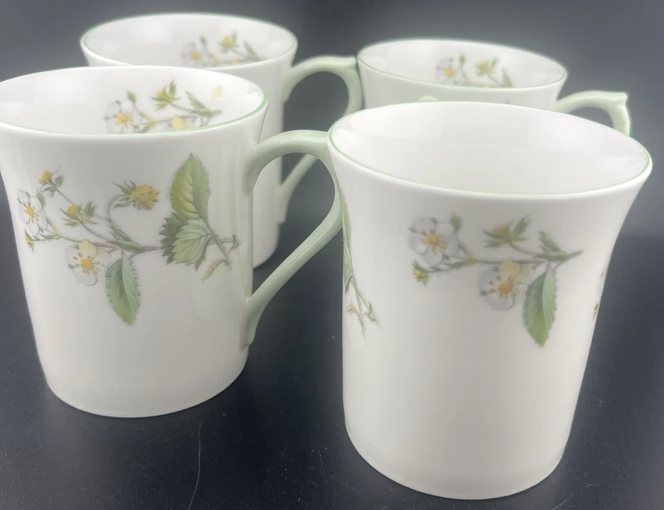 Queens Fine Bone China England Rosina Floral Tea Coffee Cup Set of 4 - Image 4 of 4