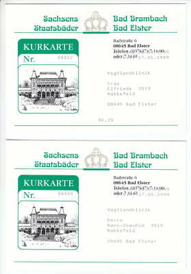 Saxon State Bath Bad Elster, two spa cards, 1999