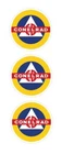 Set of (3) CONELRAD 1" decals Control of Electromagnetic Radiation Civil p105