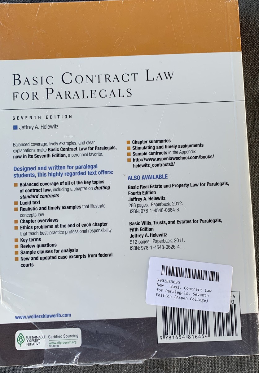 洋書 Contract Law 2012 Basic Contract Law for Paralegals by Jeffrey A. Helewitz