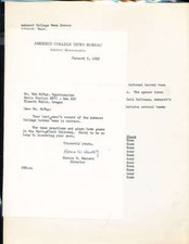 1952 Amherst College Ice Hockey Press schedule release nhl3