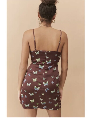 urban outfitters brown butterfly dress