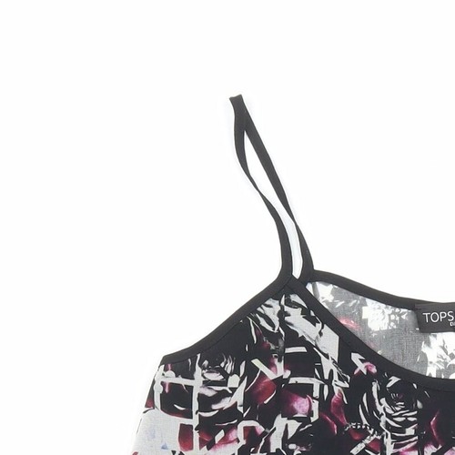 Topshop Womens Black Polyester Blend Cropped Tank Size 6 - Picture 3 of 12