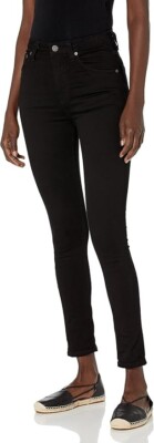 Nudie Jeans Women's Hightop Tilde Raven Black 27/28 Skinny Slim Organic Cotton