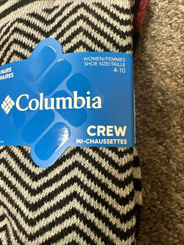 Columbia Women’s Shoe Sz 4-10 Mi-Chaussettes Crew Socks Soft Cotton Blend - Picture 9 of 10