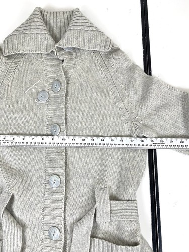 Lord & Taylor Cashmere and Wool blend Gray cardigan, belted size Large NWOT - Picture 15 of 19