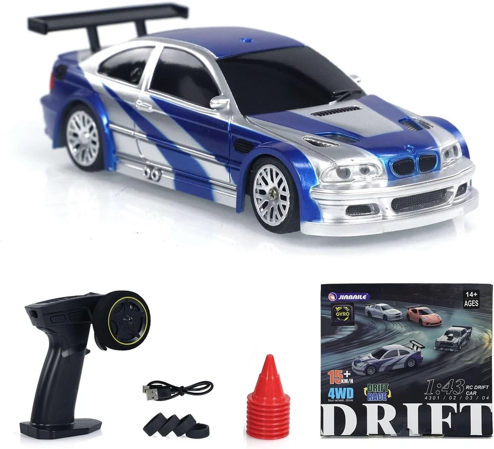 RC 1/43 Ready-to-Go Drift auto da corsa - 4WD - proporzionale completa - Blue Racing Editi