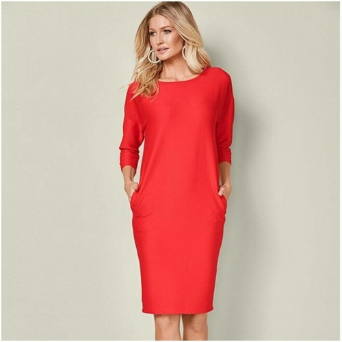 Venus XS Red Casual Dress With Pockets 