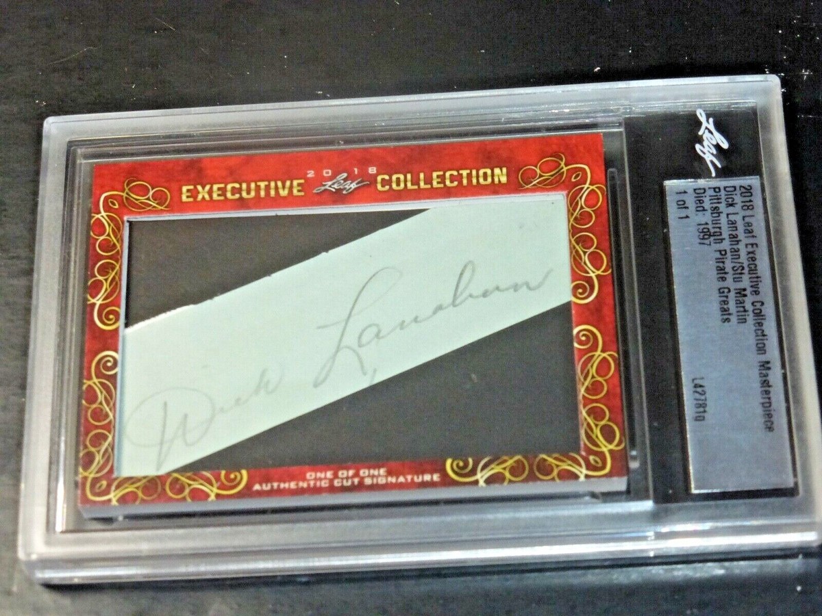 2018 LEAF DICK LANAHAN~STU MARTIN DOUBLE AUTO 1/1 CUT SIGNED 