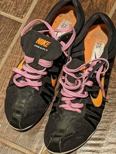 Nike Trainers Shoes Mens 10.5/Women 12 Zoom Rival D V Black/Orange