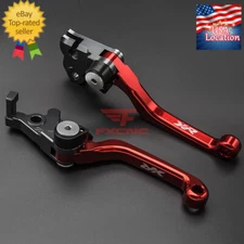 For XR400 1996-2004 CNC Brake Clutch Levers XR Logo Pivot Dirt Bike Aluminum Red