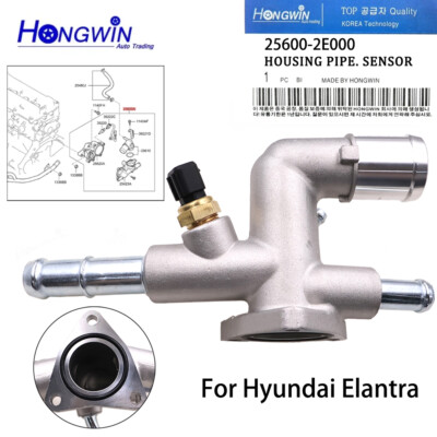 25600-2E000 Coolant Outlet Thermostat Housing &Temp. Sensor For Kia Forte Soul 
