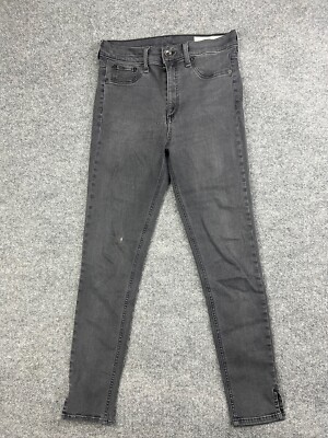 Rag & Bone Jeans Women's 29 Black Gray High Rise Ankle Skinny Denim Slits