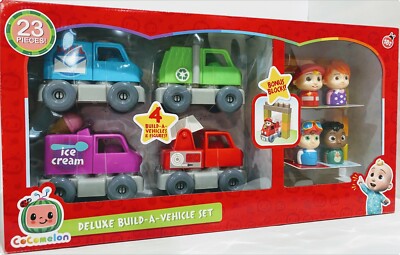 Just Play CoComelon Deluxe Build-A-Vehicle Set,  Ages 18 month - Distressed Box