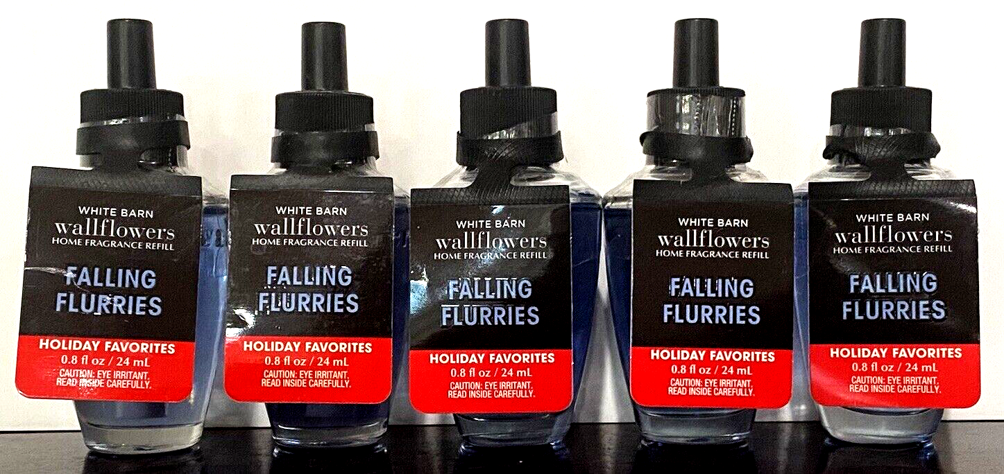 Bath & Body Works LOT OF 5 FALLING FLURRIES Wallflower Refill Bulbs Christmas-image