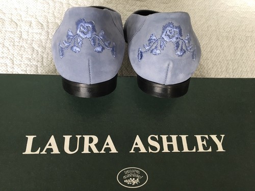 Laura Ashley Vintage Embroid. Cof Suede Leather Pump Flat Ballerina, EU 36 UK 3 - Picture 2 of 12